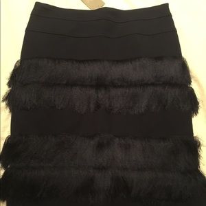 Navy Holiday Party Skirt w/ Fringe ❄️🎅🏻💃🌲